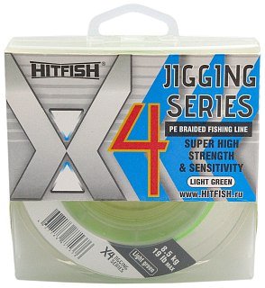 Шнур Hitfish X4 Jigging series №1,0 0,165мм  8,5кг 150м light green - фото 1