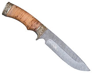 Нож ИП Семин Лорд дамасская сталь литье береста - фото 4