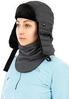 Шапка-ушанка Payer Твин стеганая таффета графит - фото 5