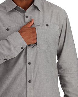 Рубашка Simms Cutbank Chambray LS Cinder Chambray  - фото 4