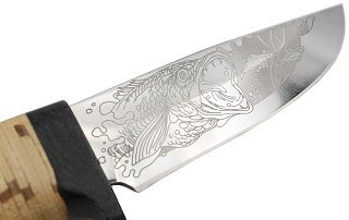 Нож Росоружие Малек 2 95х18 береста гравировка - фото 6