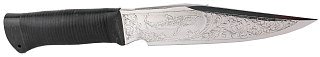 Нож Росоружие Кайман-2 сталь 95х18 рисунок рукоять кожа - фото 3