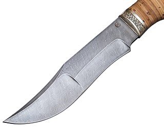 Нож ИП Семин Муромец  дамасская сталь  литье береста - фото 2