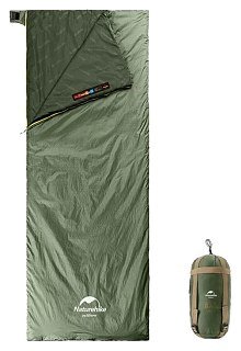 Спальник Naturehike new LW180 mini sleeping bag XL-pine green левый - фото 1