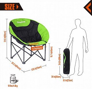 Кресло King Camp Moon leisure chair складное 84х70х80см зеленый - фото 10