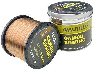 Леска Nautilus Camou Brown Sinking 1200м 0,405мм 