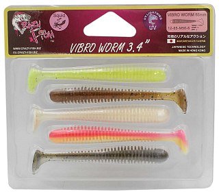 Приманка Crazy Fish Vibro worm 3,4" 12-85-M56-6