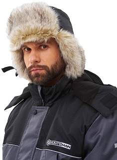 Шапка-ушанка Huntsman Полюс серый/черный  - фото 14