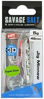 Пилькер Savage Gear 3D jig minnow 5гр 4.6см PHP zebra glow