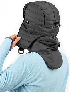 Шапка-ушанка Payer Твин стеганая таффета графит - фото 7