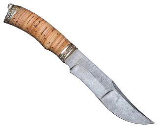 Нож ИП Семин Муромец  дамасская сталь  литье береста - фото 4