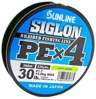 Шнур Sunline Siglon PEх4 light green 300м 1,7 30lb - фото 1