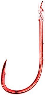 Крючок Gamakatsu с поводком Booklet worm red 5260R 0,18мм 75см №10