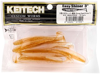 Приманка Keitech виброхвост Easy shiner 3" 412 wakasagi 10шт