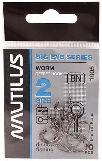 Крючок Nautilus Offset Big Eye Series Worm 1005 №2