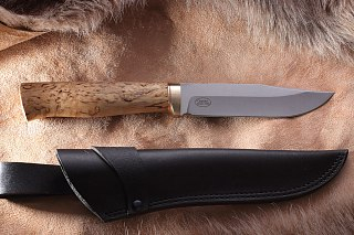 Нож Северная Корона Оцелот нержавеющая сталь карельская береза satin - фото 3