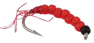 Подвеска Ecopro крючок с бисером матовый красный/черная голова №10 1/8