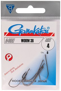 Крючок Gamakatsu Worm 36 black №4 - фото 1