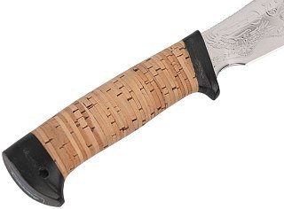 Нож Росоружие Сталкер сталь 40х10с2м рисунок рукоять береста - фото 5