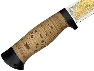 Нож Росоружие Баджер 2 ЭИ-107 береста позолота гравировка - фото 3