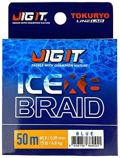 Шнур Jig It x Tokuryo ice braid X8 PE 0,8 50м blue - фото 5