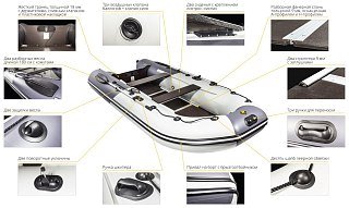 Лодка Мастер лодок Ривьера Компакт 3200 СК комби графит серая - фото 7