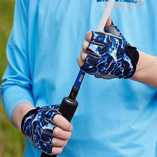 Перчатки Savage Gear Marine Half Glove Sea blue - фото 2