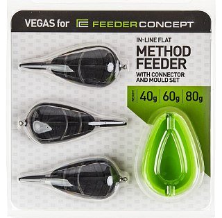 Набор кормушек Feeder Concept Vegas Flat Method 40/60/80 гр  - фото 1