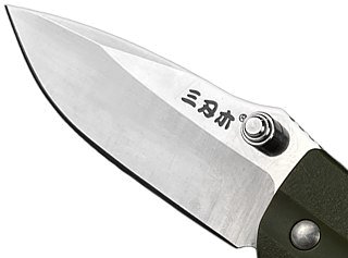 Нож Sanrenmu 7092SUX-PP-T4 складной сталь 12C27 Matte mirror green PA66 GF - фото 5