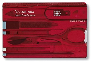 Нож Victorinox SwissCard Ruby швейцарская карта с инструментами красный - фото 1
