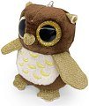 Игрушка Mimis Сова с подвесом коричневая 11см