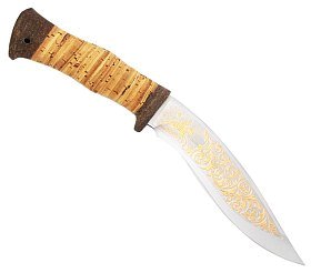 Нож Росоружие Ермак 95x18 береста позолота