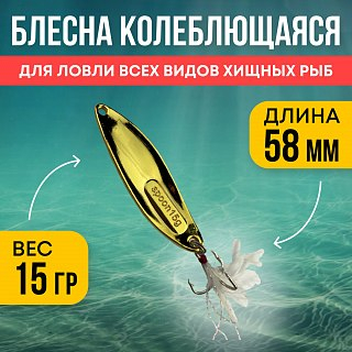 Блесна Riverzone LittleKiller 15гр 58мм gold - фото 1