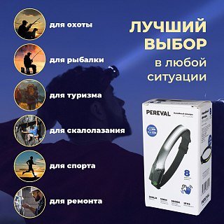 Фонарь Pereval BT-HL9036 налобный 250 Lumens - фото 10