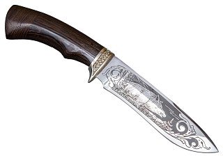 Нож ИП Семин Скиф кованная сталь 95х18 венги литье гравировка - фото 4