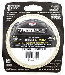 Шнур Spiderwire fluorobraid yellow 110м 0,10мм - фото 2