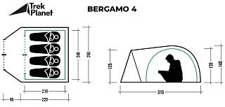 Палатка Trek Planet Bergamo 4 зеленый - фото 11
