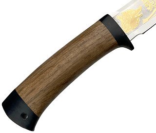 Нож Росоружие Фокс 1 ЭИ-107 орех позолота гравировка - фото 3