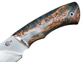 Нож ИП Семин Разделочный сталь литье мельхиор D2 стаб.кар.береза - фото 1