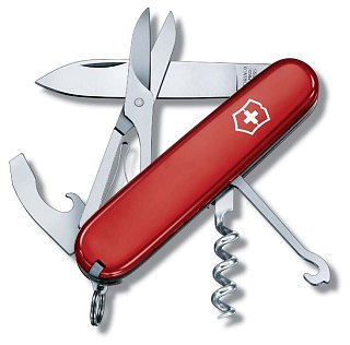 Нож Victorinox Офицерский Compact 91мм красный - фото 1