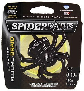 Шнур Spiderwire fluorobraid yellow 110м 0,10мм
