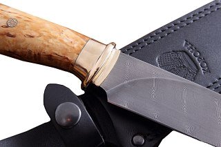 Нож Северная Корона Рысь дамасская сталь карельская береза - фото 2