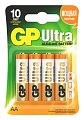 Батарейка GP AA Alkaline 15AU-2CR4 Ultra уп.4шт