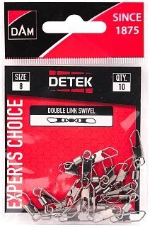 Вертлюг DAM Detek с застежками double link swivel 8