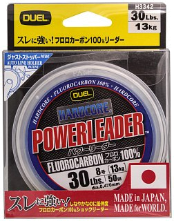 Леска Yo-Zuri Duel Hardcore Powerleader FC 50м 30lb 0.470мм 13кг