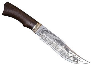 Нож ИП Семин Муромец кованная сталь 95х18 венги литье гравировка - фото 4