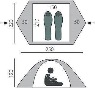 Палатка BTrace Travel 2 зеленый - фото 2