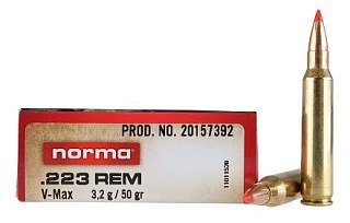 Патрон 223 Rem Norma Hornady V-Max 3,2гр. - фото 1