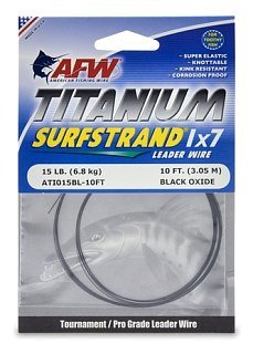 Поводковый материал AFW Titanium surfstrand black 3,05м 9кг