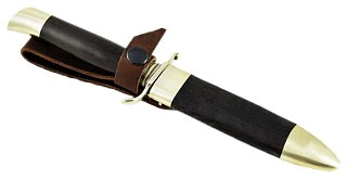 Нож ИП СЕМИНА НКВД дамасская сталь литье граб деревянные ножны - фото 2